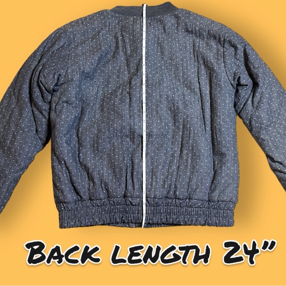 🎉HP🎉 NWT Vernacular Faux Sherpa Lined Quilted Bomber Jacket in Grey. Size S - Picture 5 of 15